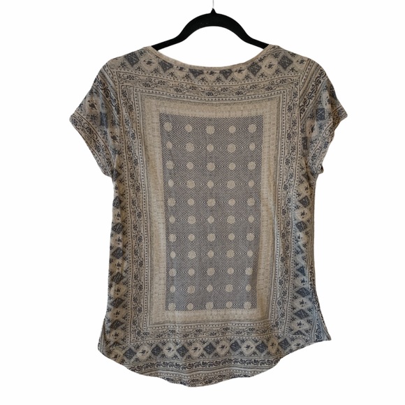 Lucky Brand Short Sleeve Placed Tee - Tan/Blue M - Picture 4 of 8